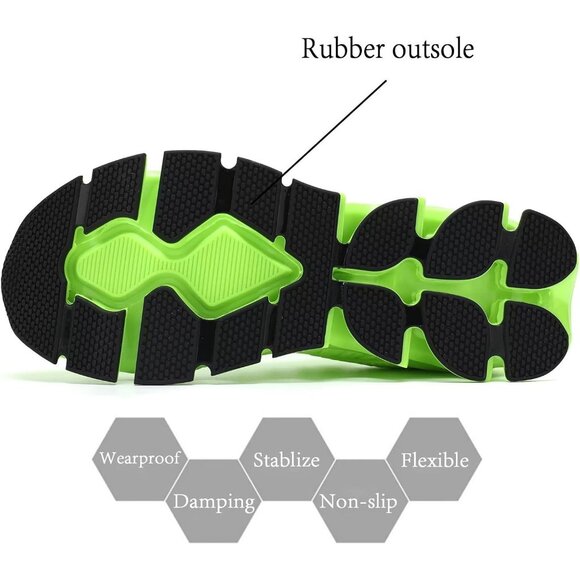 Women Fluorescent Green Walking Running Shoes Blade Sneaker Non-Slip Comfort - Picture 7 of 9